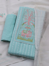 Neck Embroidered Cotton Blend Unstitched Suit With Dupatta